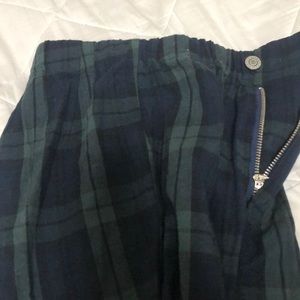 plaid green and blue pants